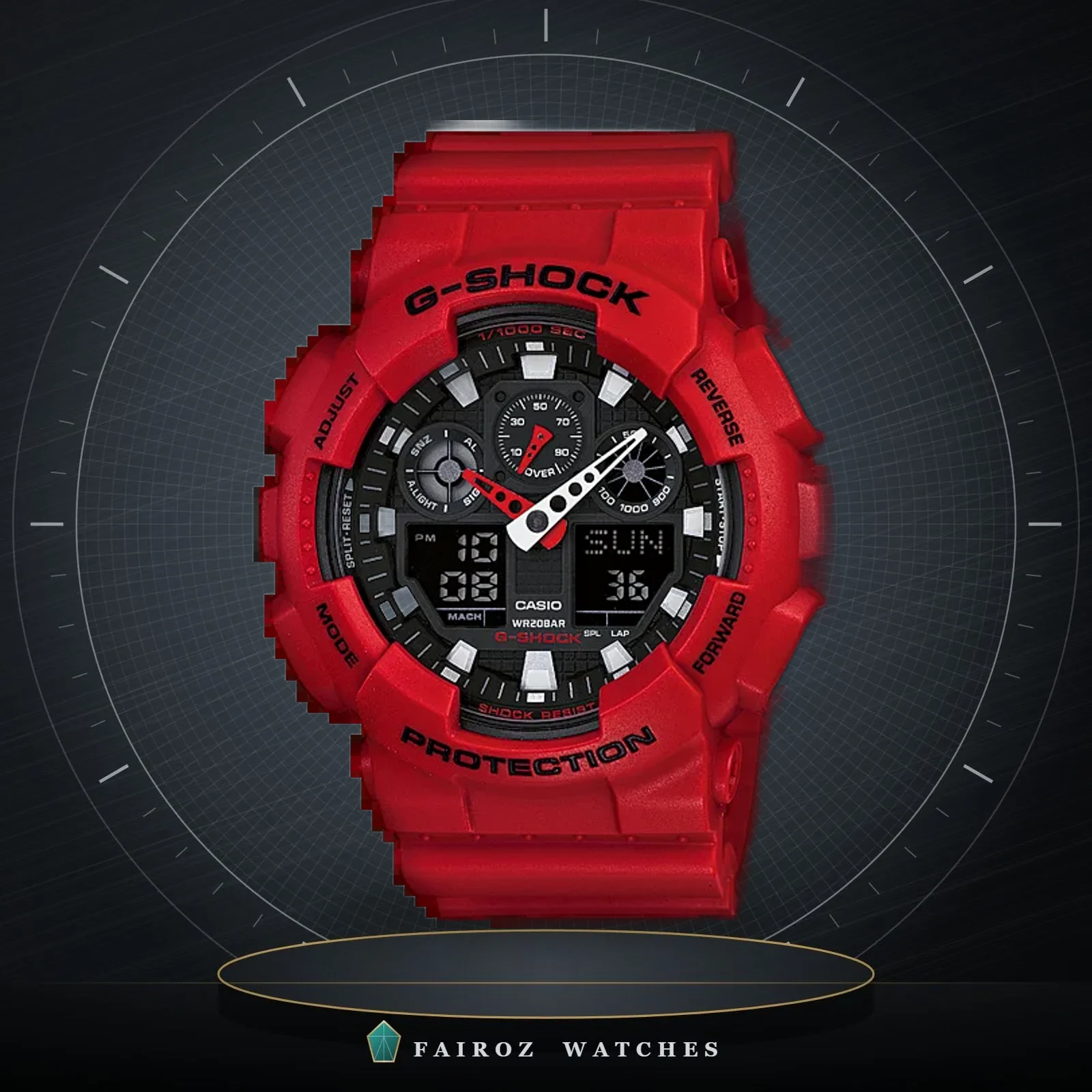 ساعة جي شوك GA-100B-4ADR رجالية