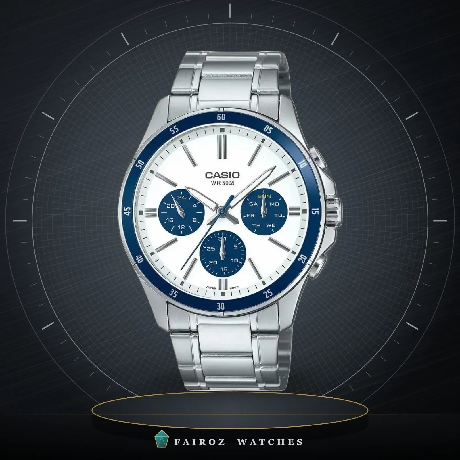 ساعة كاسيو MTP-1374D-7A2VD رجالية